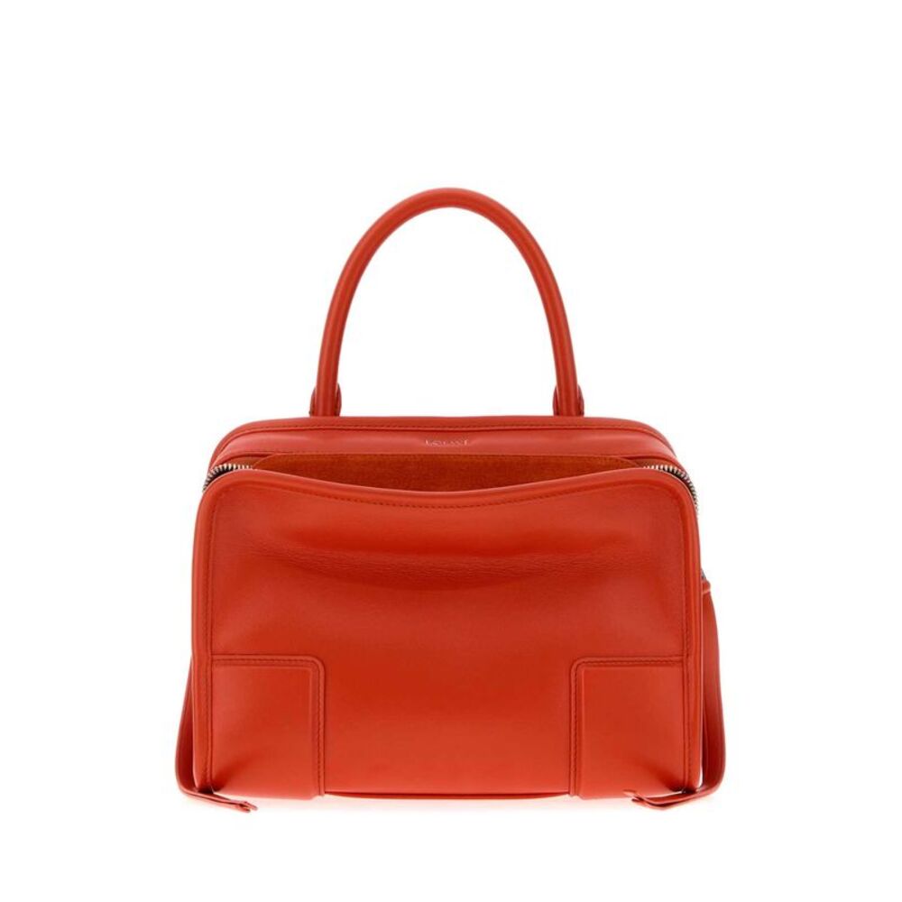 Loewe Women Coral Leather Small Amazona Handbag